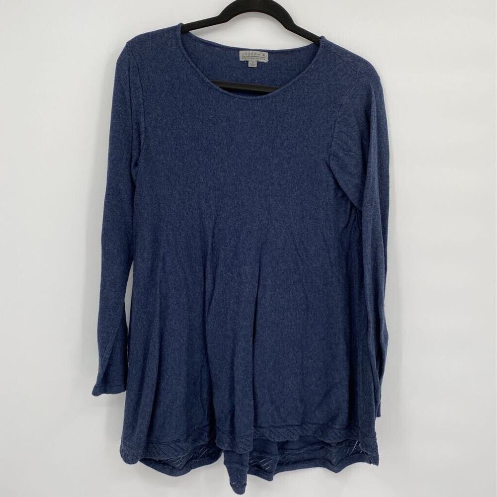 Joseph A Womens Tunic Sweater Blue Marled Long Sleeve Scoop Neck Pullover S